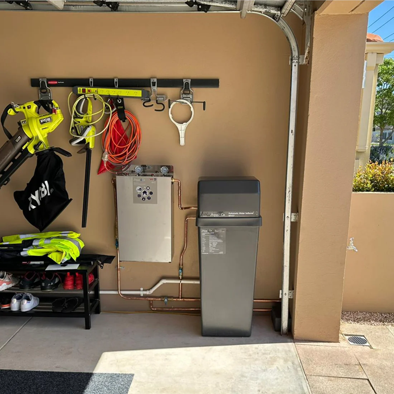 Aquaco Automatic-Water-Softener-with-Whole-House-Water-Filter installed
