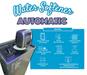 Water softener with benefits listed on a blue panel against a white background