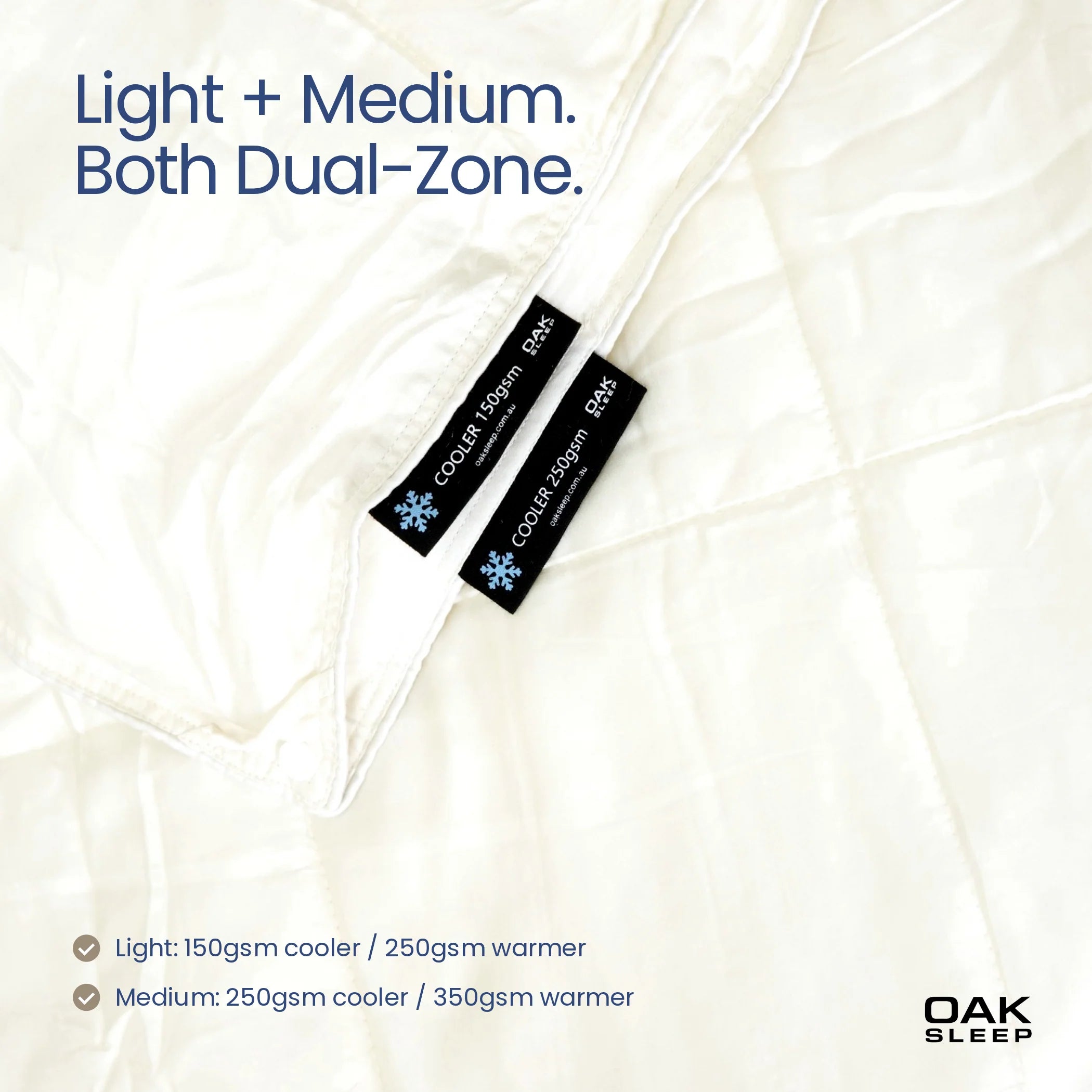 OAK SLEEP Dual-Zone Eucalyptus Quilt 4-in-1 | One side Warm. One side Cool.