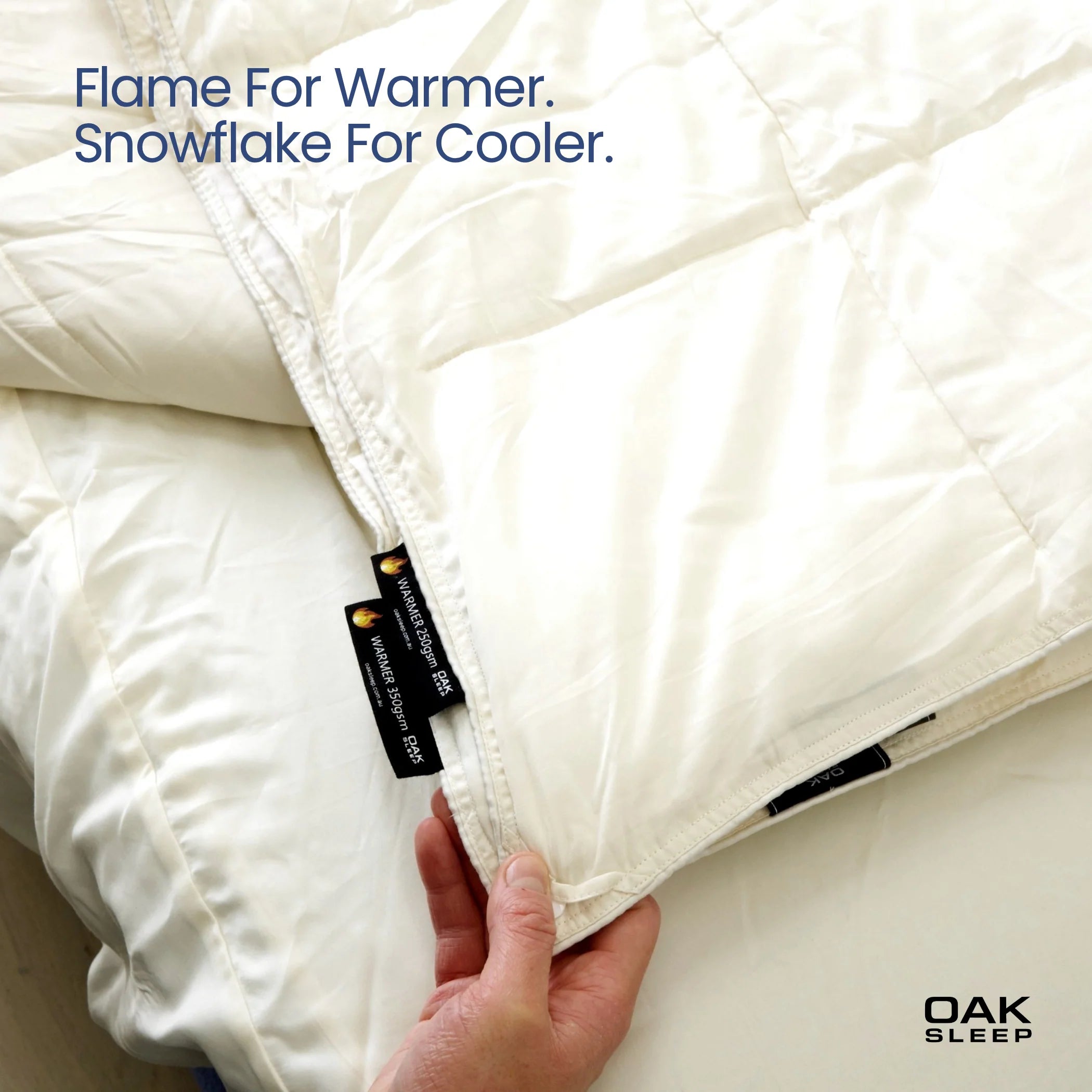 OAK SLEEP Dual-Zone Eucalyptus Quilt 4-in-1 | One side Warm. One side Cool.