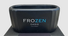 Frozen oasis black ice bath sitting on bath protection mat