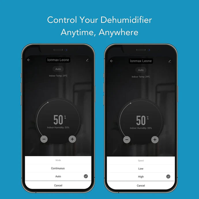 ionmax leone 25l smart compressor dehumidifier mobile app anywhere anytime