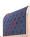 Close-up of a black roof shingle on outdoor sauna 