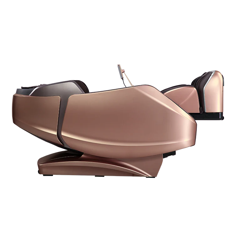 Modern rose gold massage chair from Masseuse Massage Chairs with ergonomic design and digital controls
