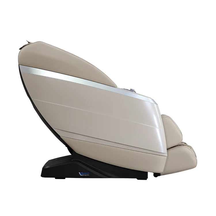 Beige Masseuse massage chair with sleek modern design and adjustable reclining features