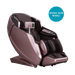 Masseuse massage chair in rose gold with black cushions and built-in control panel for full body relaxation