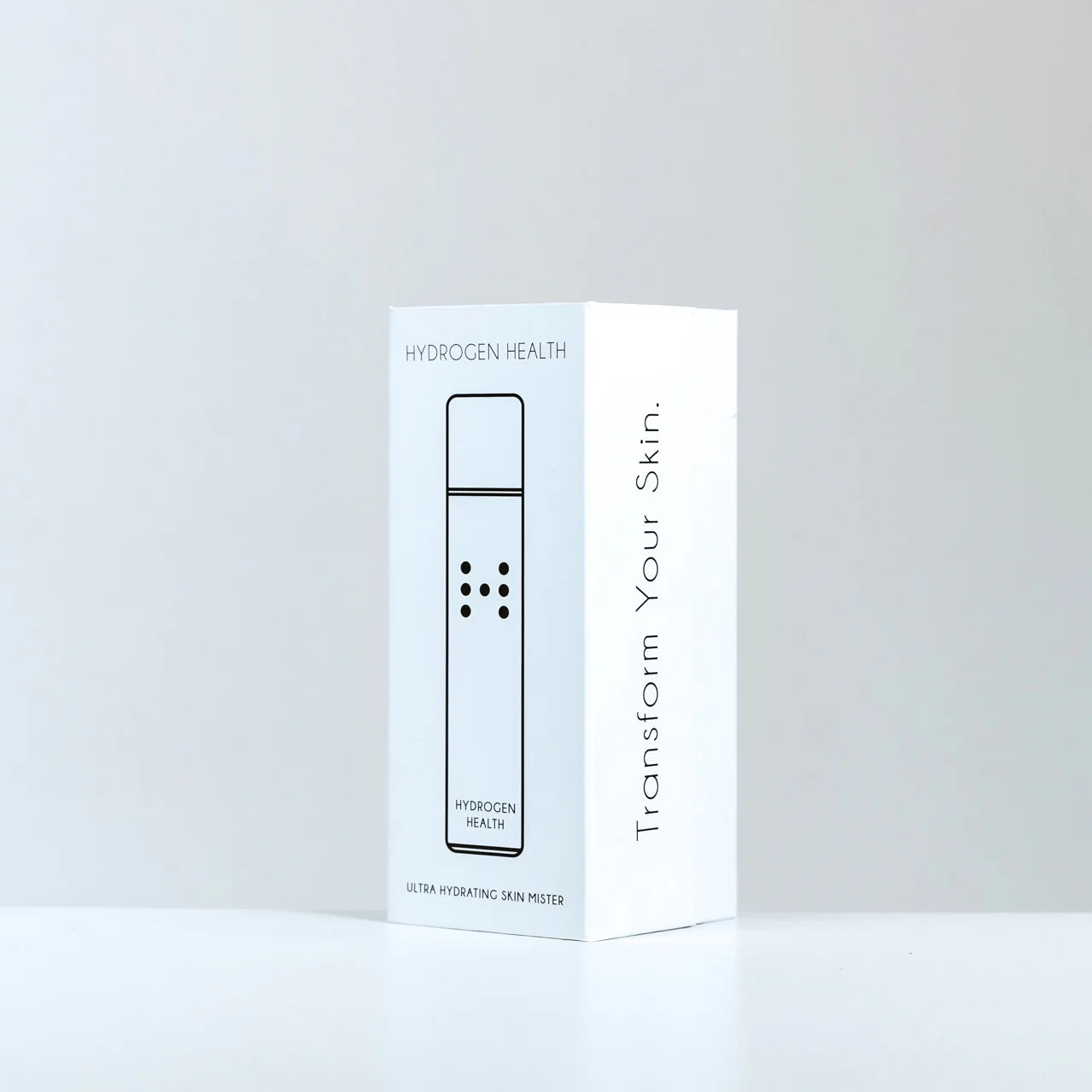Hydrogen Health ultra hydrating hydrogen skin mister in white packaging with minimalist design