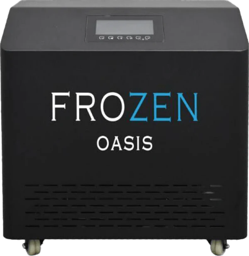 frozen oasis ice bath chiller in black