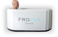 customer using frozen oasis ice bath in white