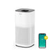 Ionmax air purifier with white perforated design and smartphone app control for air quality monitoring