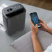 Ionmax gray dehumidifier with digital display controlled remotely via smartphone app