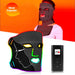 Stryke Recovery led facial mask with black design and remote control for facial therapy