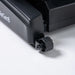 Close-up of a black caster wheel on a Lifespan Fitness massage chair base