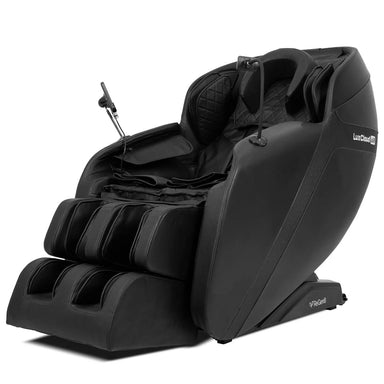 Lifespan Fitness black massage chair with ergonomic design and adjustable features for full body relaxation