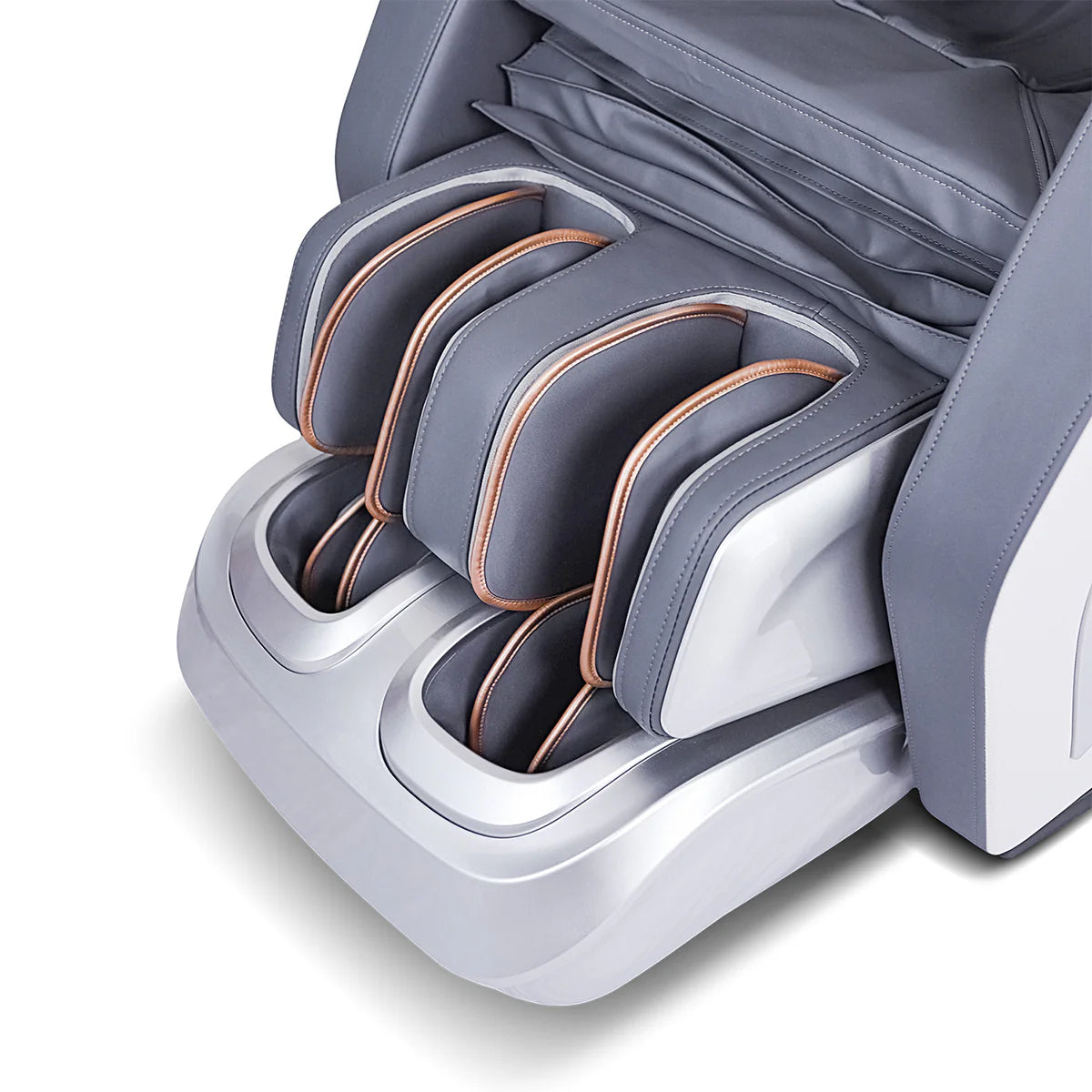 Lifespan Fitness massage chair foot and calf massager with gray and copper accents