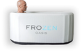 man in white frozen oasis ice bath in no chiller