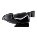 Black modern massage chair fully reclined for full body relaxation and comfort