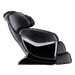 Black leather massage chair with sleek modern design and chrome accents by Masseuse Massage Chairs