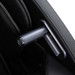 Close-up of adjustable armrest lever on black massage chair by Masseuse Massage Chairs