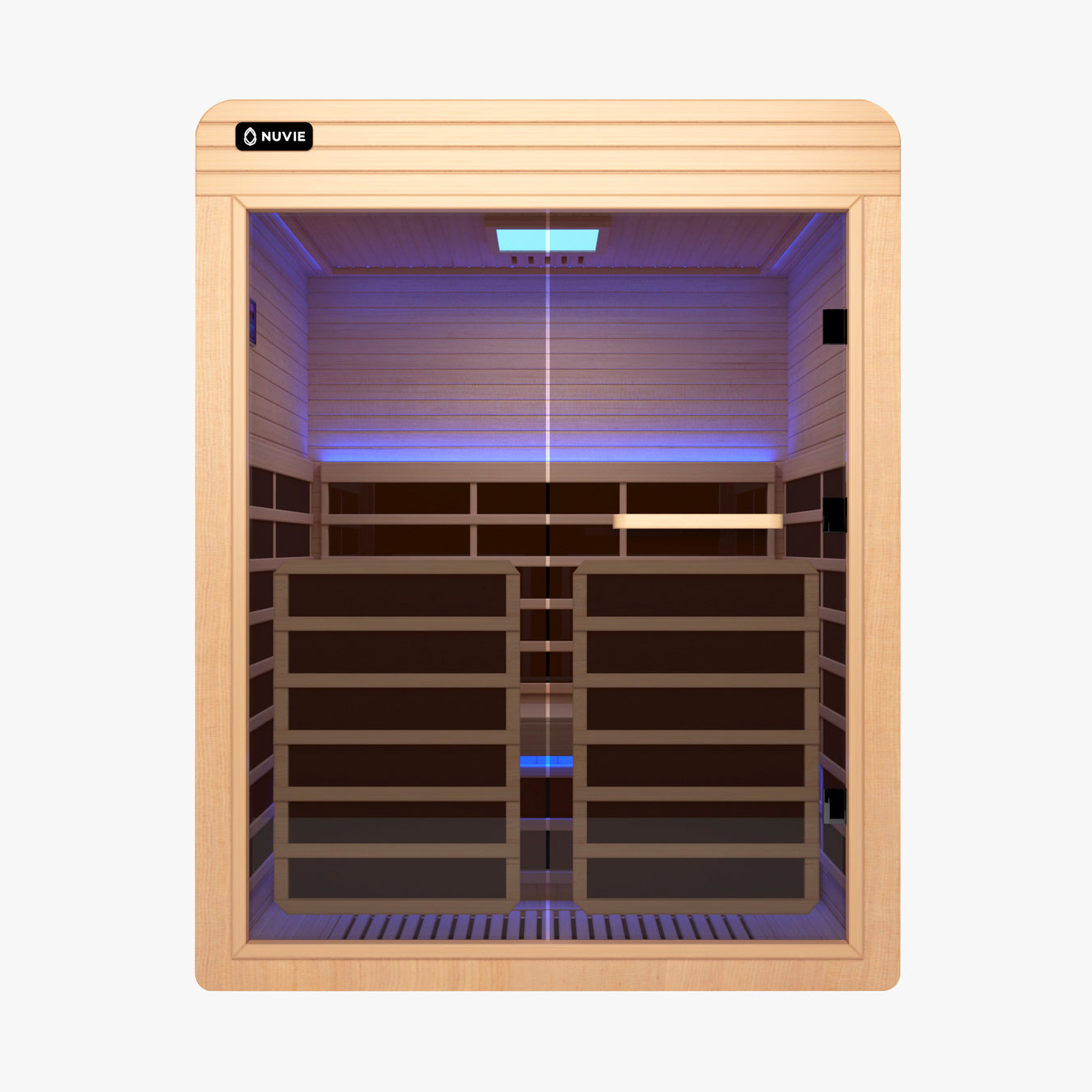 nuvie arc 3 person infrared sauna front w door