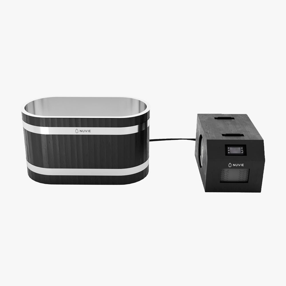 nuvie ember pro commercial ice bath hot tub with chiller front