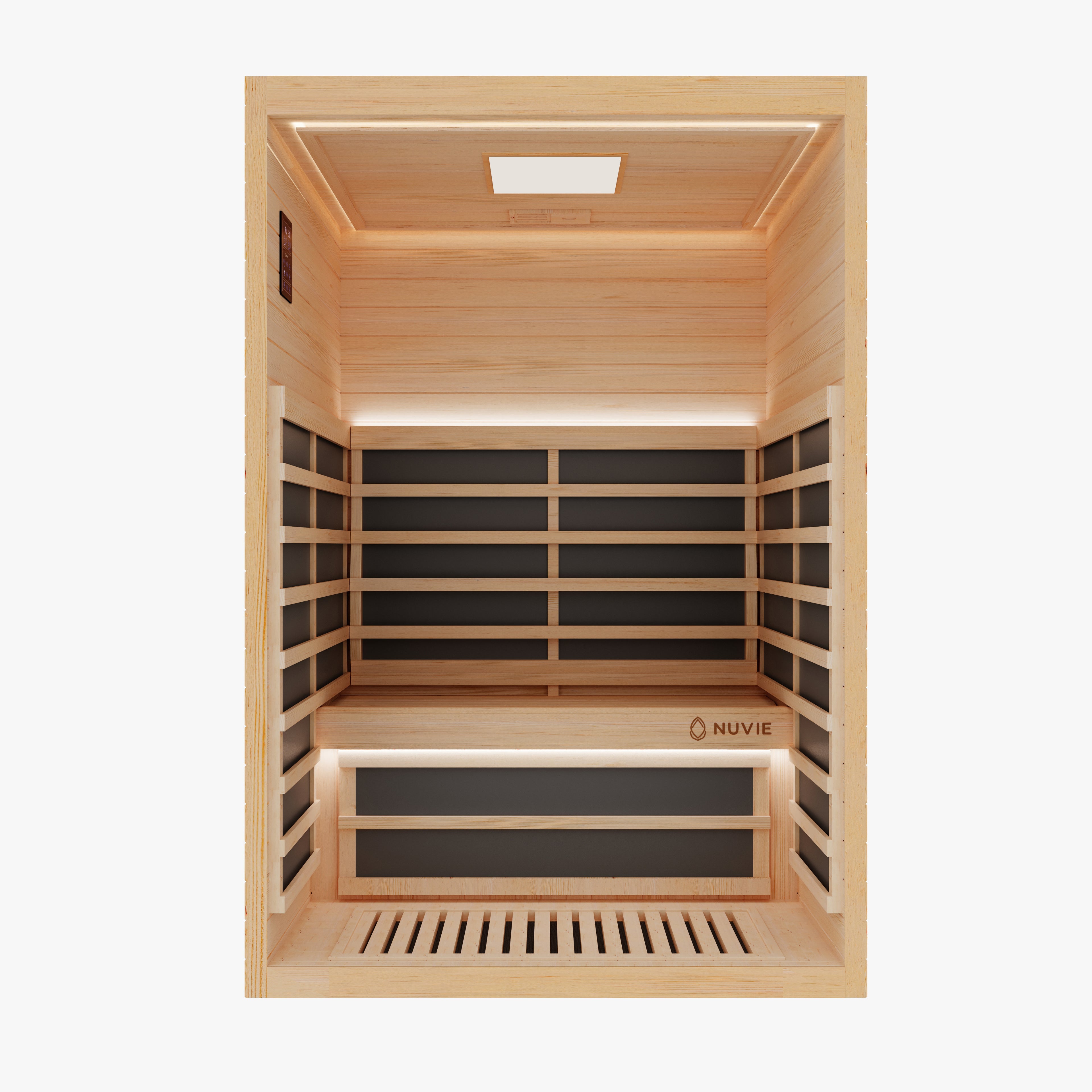nuvie immerse 2 person far infrared sauna front open