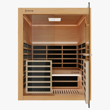 nuvie immerse 3 person spa door open