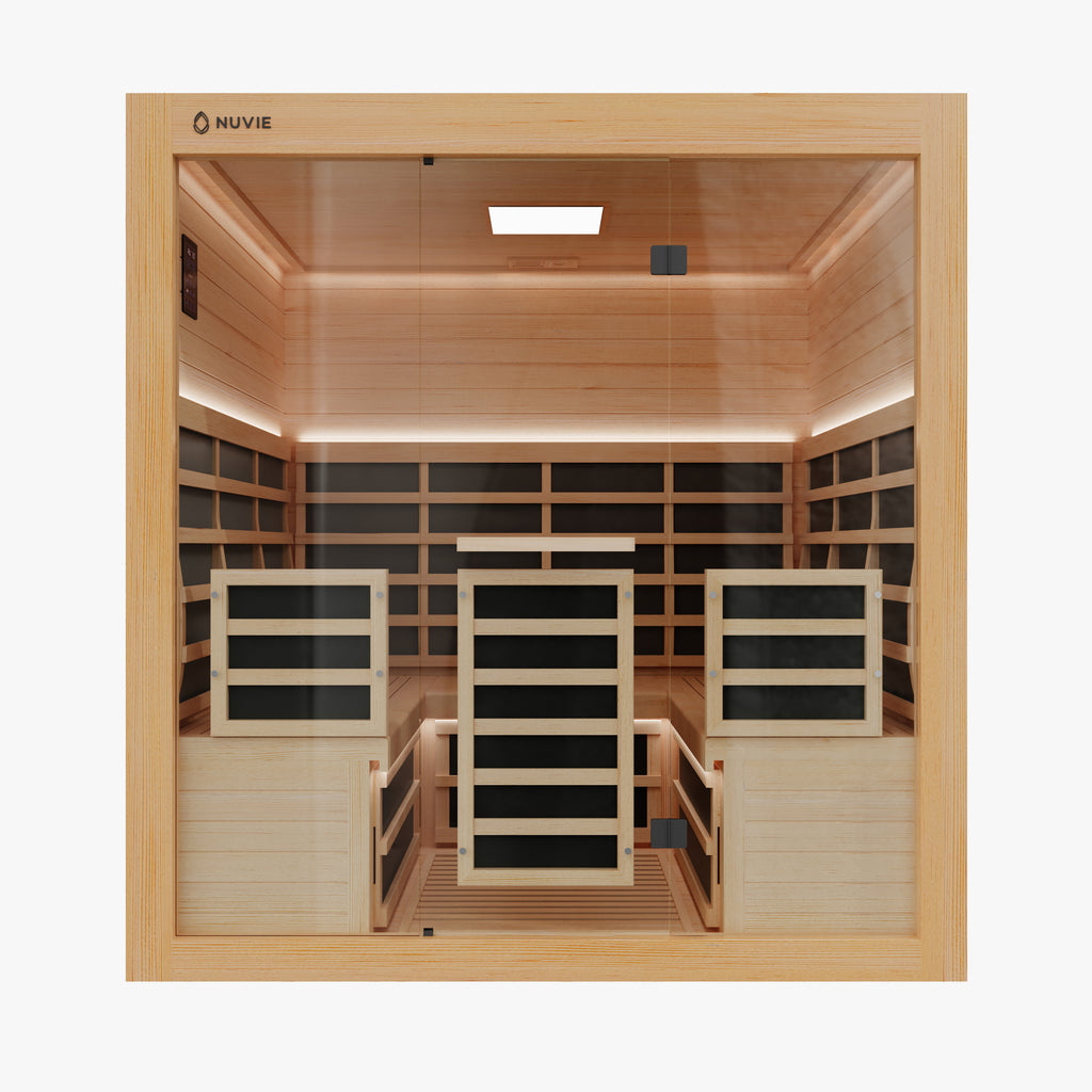 nuvie immerse 4-6 person infrared sauna doors closed