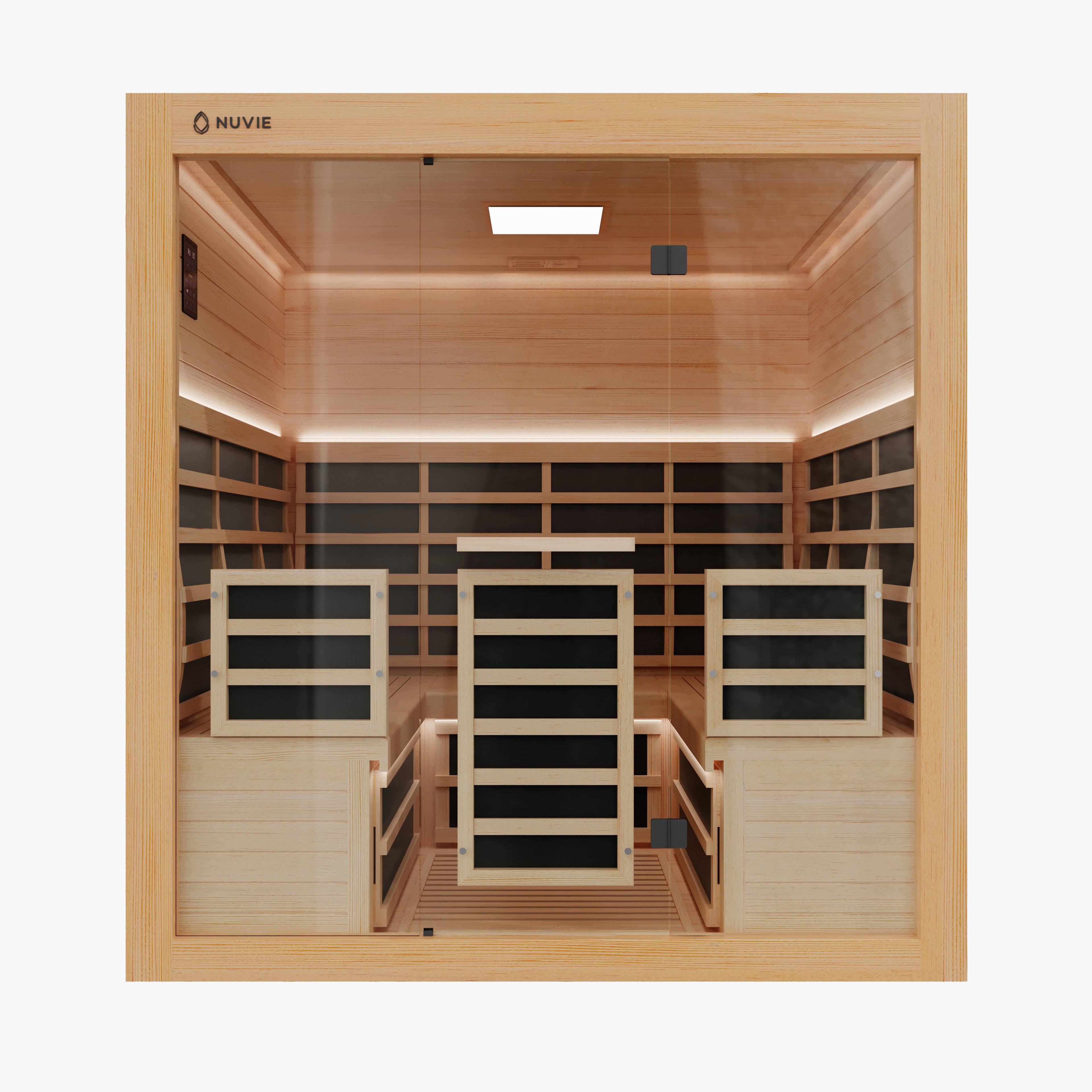 nuvie immerse 4-6 person infrared sauna doors closed