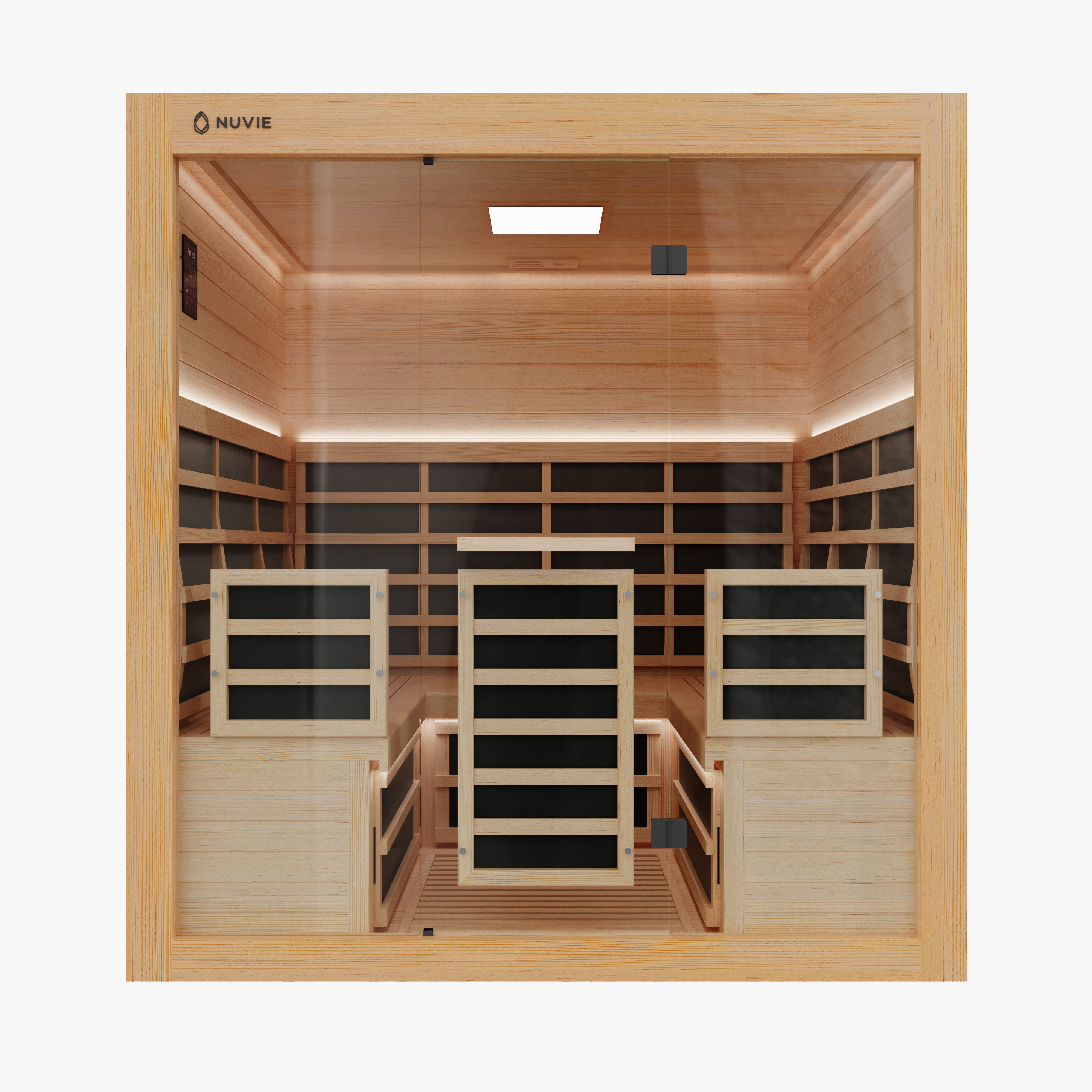 nuvie immerse 4-6 person infrared sauna doors closed