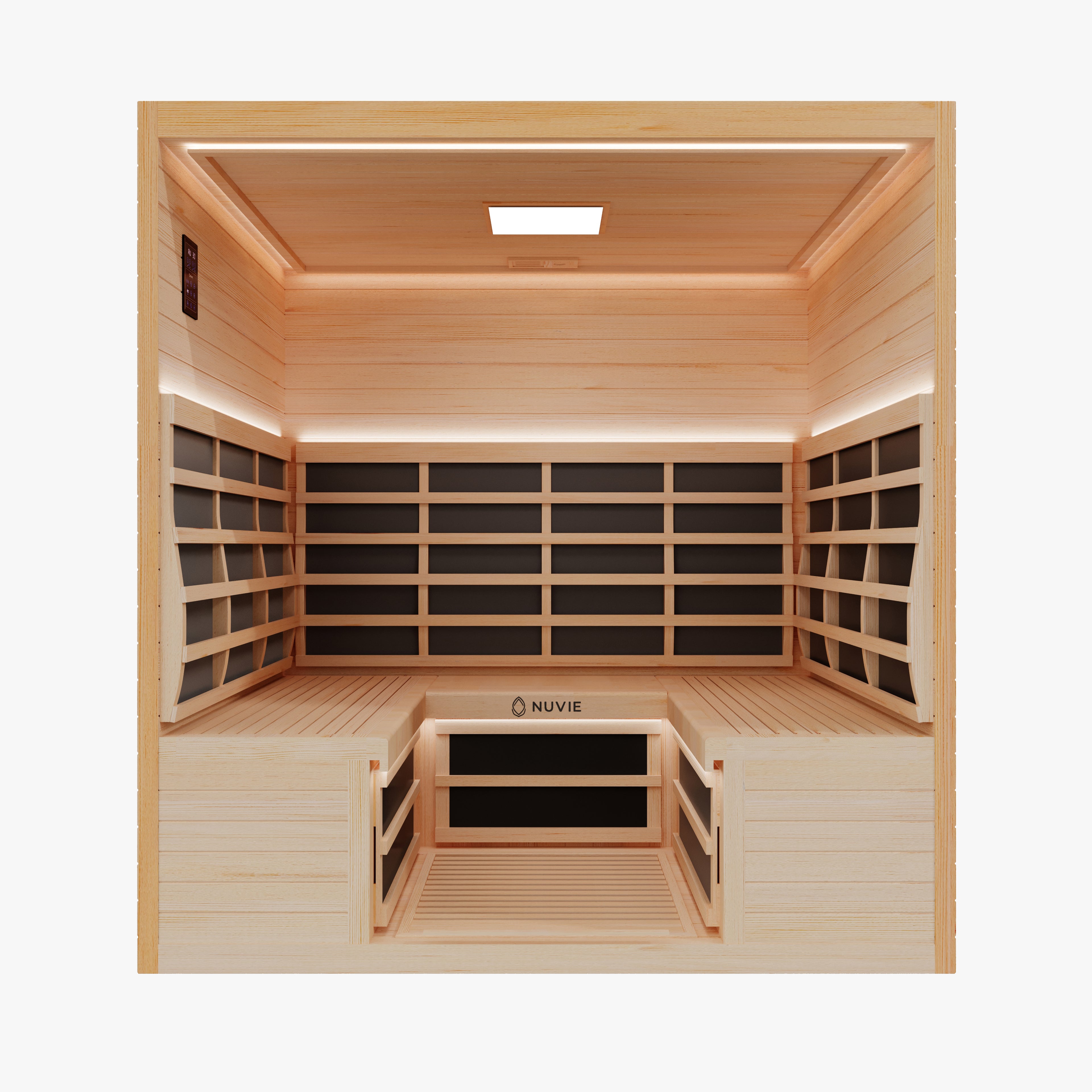 nuvie immerse 4-6 person infrared sauna inside