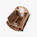 Nuvie outdoor barrel sauna featuring wooden interior benches and LED lighting for relaxation