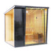 Stryke Recovery outdoor traditional sauna with wooden interior and black exterior paneling