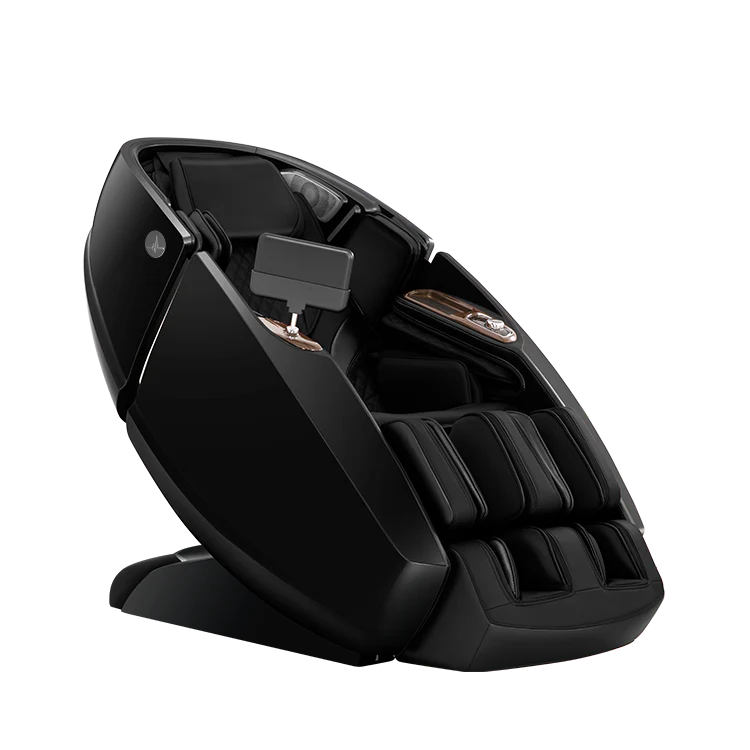 Masseuse massage chair in sleek black design with adjustable controls and cushioned seating