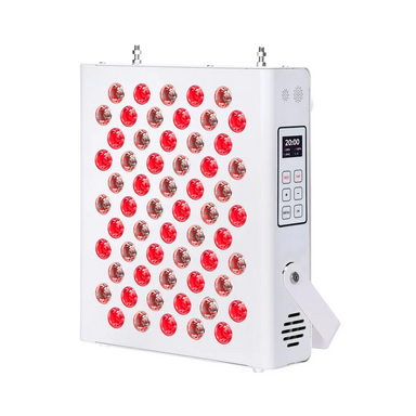 Stryke Recovery red light therapy panel with multiple LED bulbs and digital control display