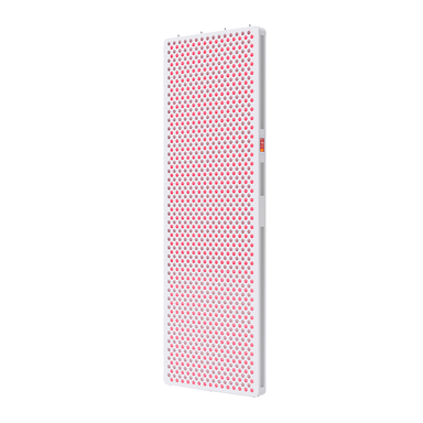 Frozen Oasis red light therapy panel with white frame and multiple red LED lights for skin and muscle treatment