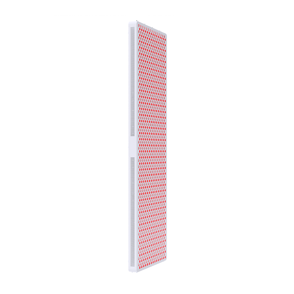 Frozen Oasis red light therapy panel with slim white frame and numerous red LED lights