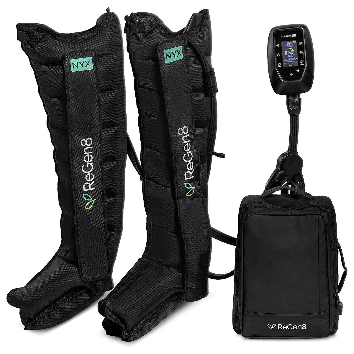Lifespan Fitness ReGen8 compression boots with controller and carrying case for leg recovery