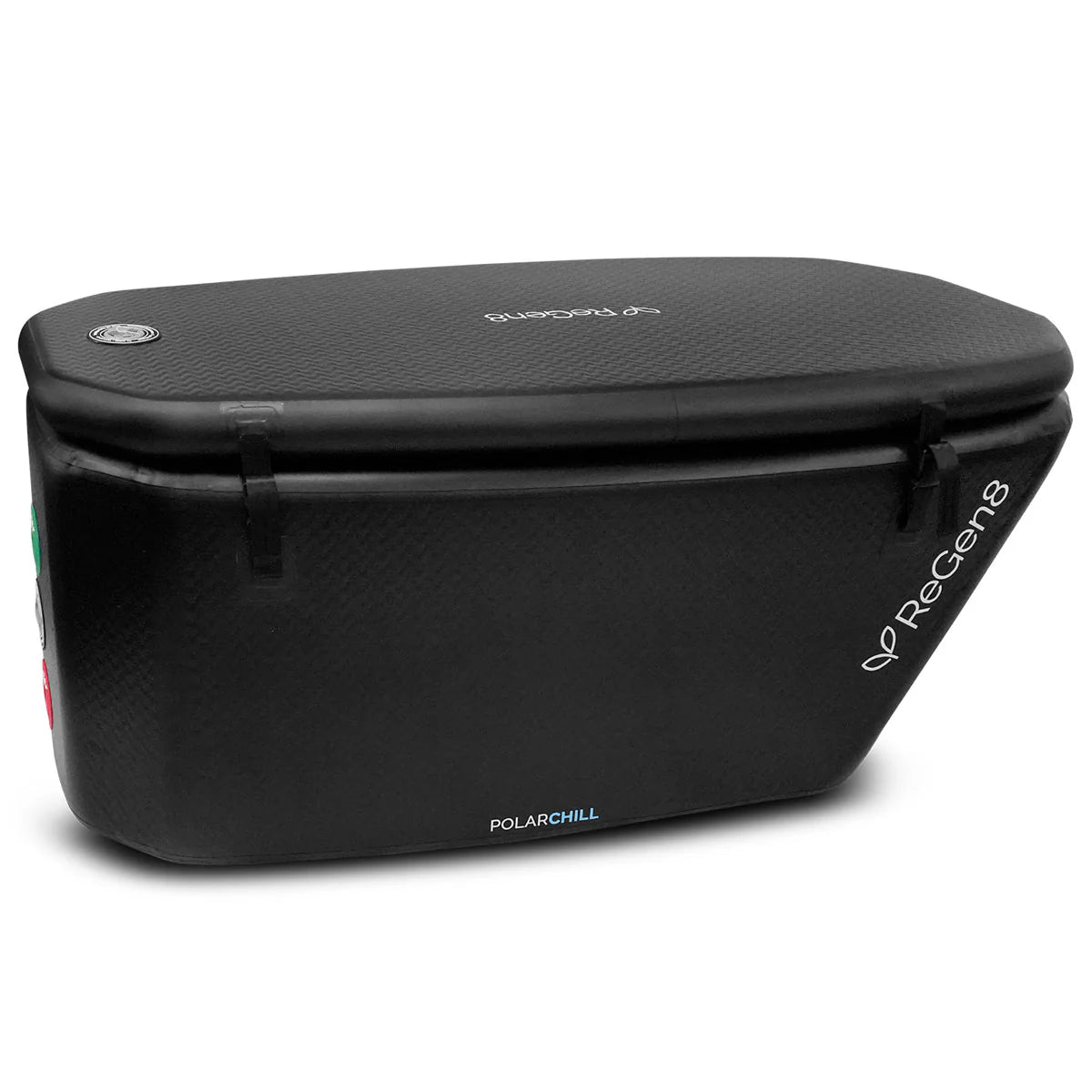 Lifespan Fitness PolarChill black ice bath with insulated cover and compact design