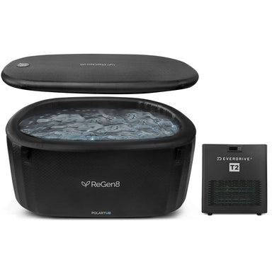 Lifespan Fitness ReGen8 PolarTub inflatable ice bath with cover and Everdrive T2 chiller unit