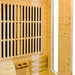 Lifespan Fitness wooden sauna interior with light wood panels and ventilation slats