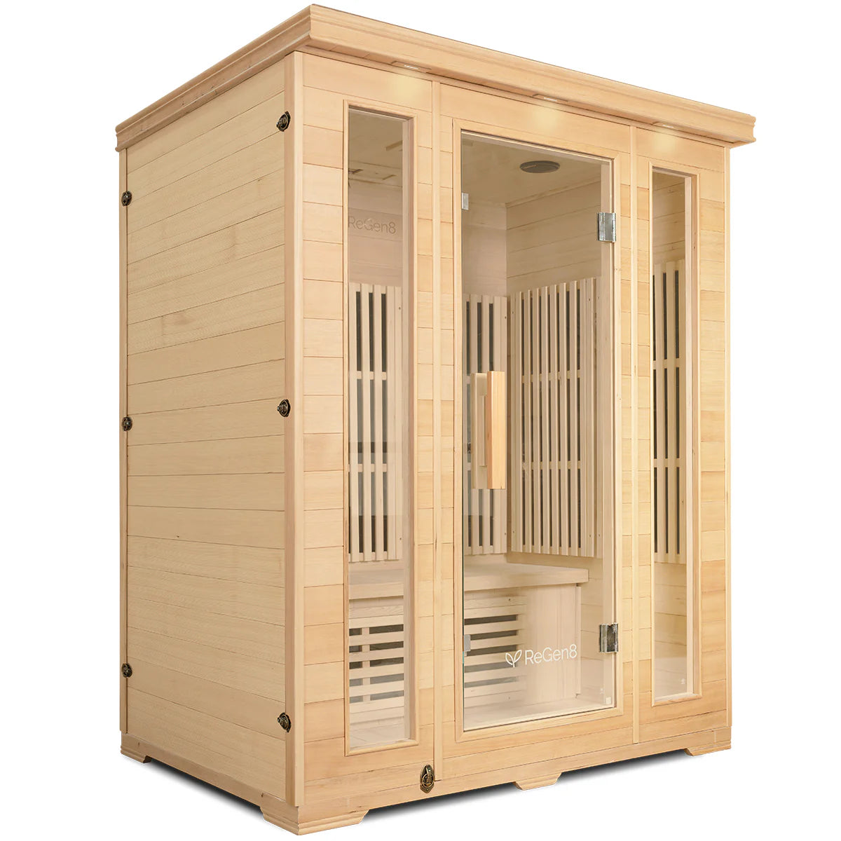 Lifespan Fitness wooden sauna with glass door and panels for home relaxation