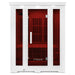 Lifespan Fitness ReGen8 sauna with white exterior and red-tinted glass door for home relaxation