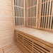 Lifespan Fitness wooden sauna interior with bench and wall panels for heat therapy