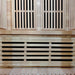Interior view of Lifespan Fitness wooden sauna with slatted bench and wooden wall panels