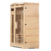 Lifespan Fitness wooden sauna with glass door and interior bench for home relaxation