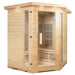 Lifespan Fitness wooden sauna with glass door and interior bench for home relaxation