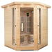 Lifespan Fitness wooden sauna with glass door and corner seating for home relaxation