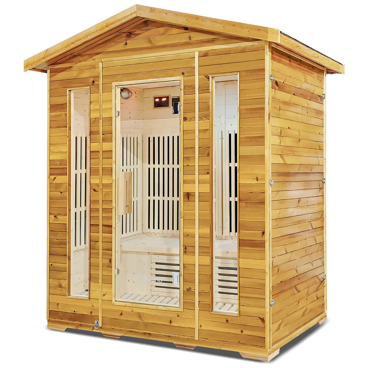 Lifespan Fitness wooden sauna with glass door and windows for home relaxation