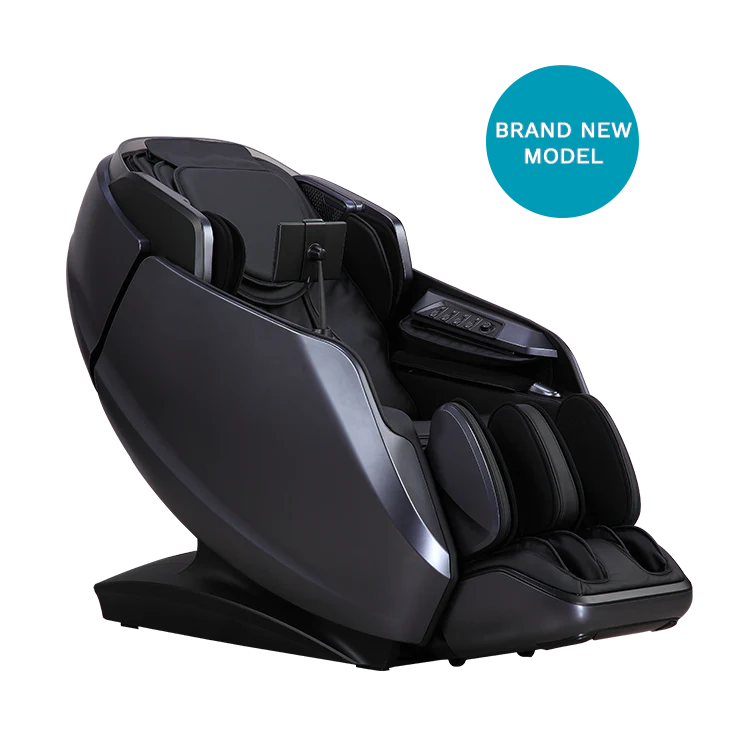 remedial deluxe plus black masseuse massage chair angle view
